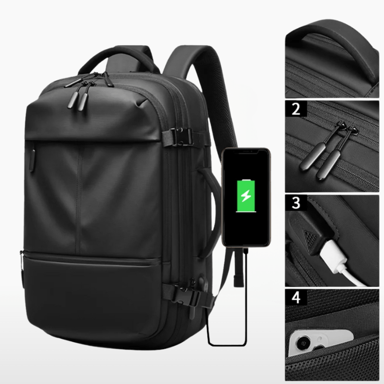 Sac à Dos Business Imperméable avec Port USB - Travuria