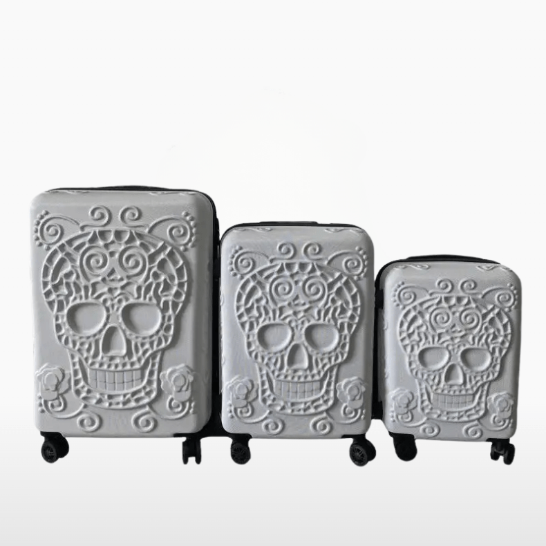 Set de 3 Valises Résistantes 3D Skull - Travuria