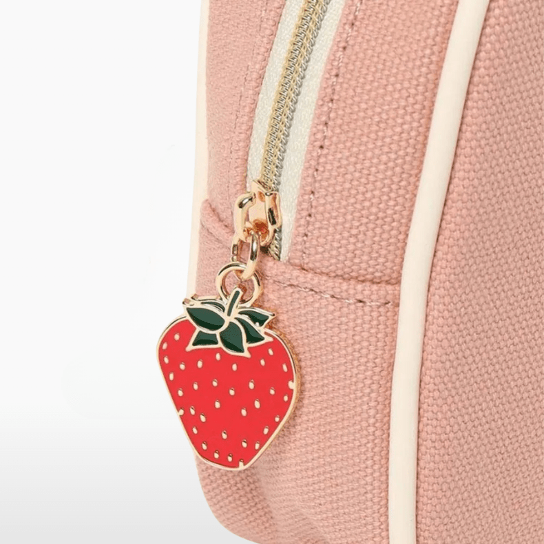 Trousse de Rangement en Toile avec Pendentif Fraise - Travuria